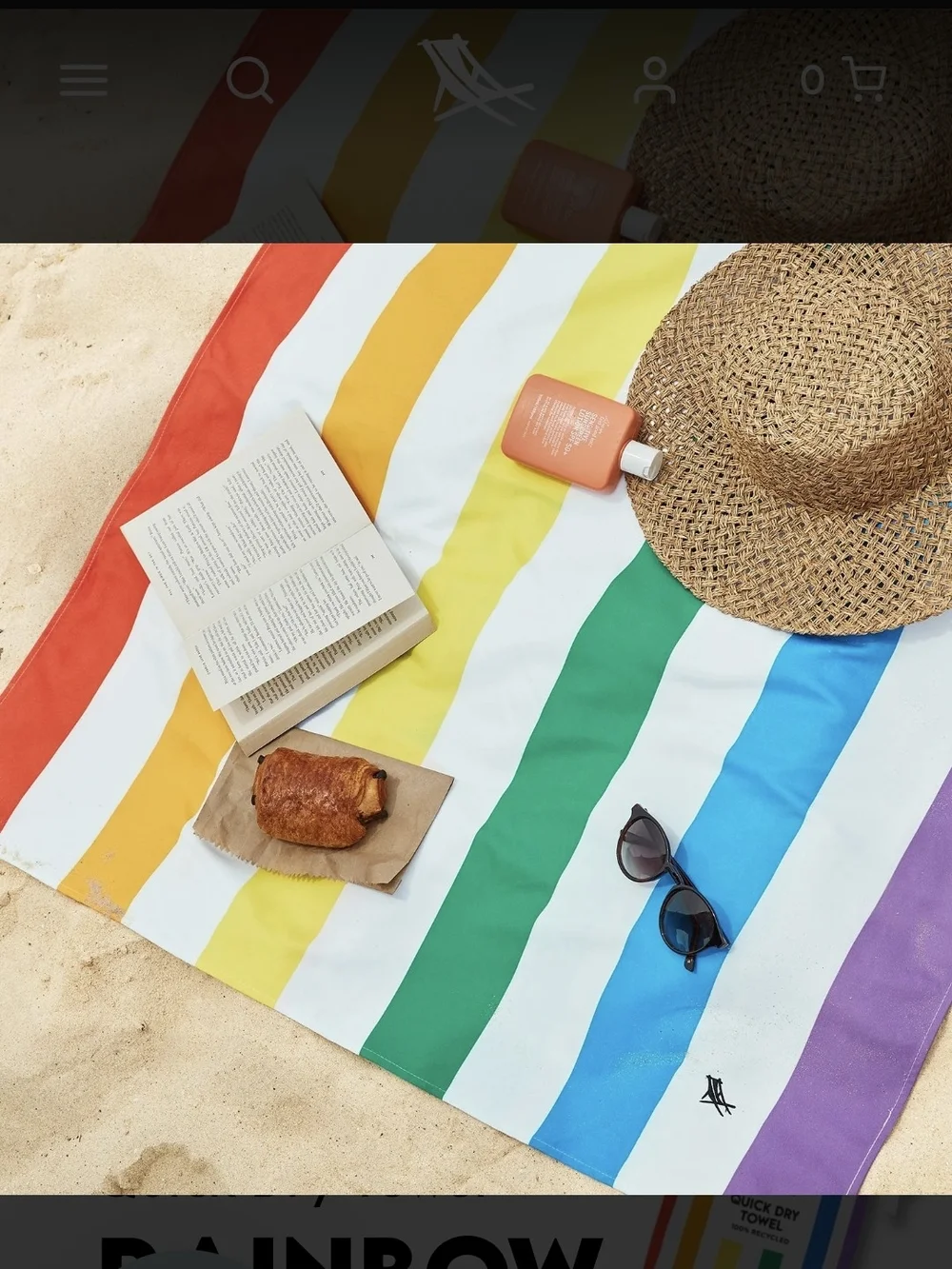 Dock & Bay Quick Dry Towel in Matching Travel Bag— Rainbow Stripe